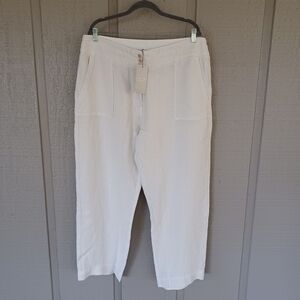 Poetry Linen Trousers Pant Plus Size 16 Women Preppy Minimalist Pockets In Ecru